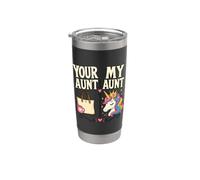 Tu tía, mi tía, divertida, tía unicornio, humor Vaso térmico de acero inoxidable de doble pared