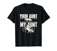 Tu tía, mi tía, tía mágica, Amante de los Unicornios Camiseta gráfica económica, Hombre, Negro, S