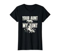 Tu tía, mi tía, tía mágica, Amante de los Unicornios Camiseta gráfica económica, Mujer, Negro, S