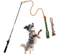 TUAHOO Poste de coqueteo para perros, juguetes interactivos para tirar de la guerra de perros, varita de juguete duradera, juguetes de persecución con cuerda para masticar, juguete para ejercicio y