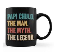 TUANDANG Good Deal Papi Chulo The Man The Myth The Legend Gift for Papi Chulo - Taza de café negra de 11 onzas