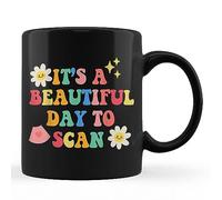 TUANDANG Good Deal - Taza de café negra con tecnología de ultrasonido Groovy Boho, 11 onzas