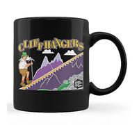 TUANDANG Good Deal Womens Price is Right - Taza de café negra con cuello en V Cliffhangers de 11 onzas