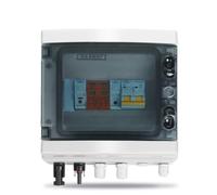 TUANZUN Cuadro Electrico Premontado,Cuadro Electrico Super Caja combinadora Solar fotovoltaica con protección contra Rayos, 1 Entrada, 1 Salida, Fusible DC 600V, MCB SPD, Caja Impermeable(20A DC MCB)