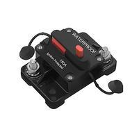 TUANZUN Disyuntor, Disyuntor Miniatura 30A 40A 50A 60A 70A 80A 100A 120A 150A 200A 300A protección de energía disyuntor Fusible reinicio 12-48V DC Coche Barco Auto Impermeable(120A)