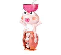 Tub Toys, Waterfall Bathtub, 4.13x3.35x7.48 Inches, with Gears and Pipes, Suction Cup Frog-Shaped Waterfall Game, Sensory Educational Bath Toy for Kids Travel Home Pool Outdoor
