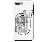 Tuba Dibujo Tubista Lecciones de música Carcasa para iPhone 7 Plus/8 Plus