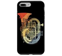 Tuba Graphic Vintage Look Lecciones de música Carcasa para iPhone 7 Plus/8 Plus
