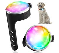 Tubasion 2 colgantes luminosos para perros, collar luminoso recargable, USB-C y luz impermeable para perros, para correr, camping (RGB)