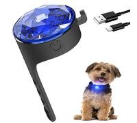 Tubasion Colgante luminoso para perro, USB-C recargable, collar para perro, 100% impermeable, luz intermitente LED, mochila escolar. Luces para perros para paseos nocturnos (azul).