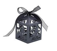 Tubayia 50 cajas de regalo para caramelos, para fiestas de Halloween, color negro