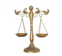 Tubayia Báscula decorativa vintage de hierro con alas, decoración de mesa con cuencos colgantes para escritorio y estantería (dorado)