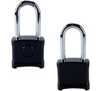 Tubayia Bloqueo de código de 4 dígitos resistente a la intemperie para exteriores, carcasa de 54 mm con 8 mm de grosor, grillete largo para puerta, garaje, cobertizo, valla, escuela, gimnasio, oficina