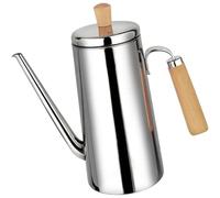 Tubayia Botella dispensadora de acero inoxidable multiusos con mango, boquilla larga y estrecha, depósito de aceite portátil para el hogar (mango de madera de 1000 ml)