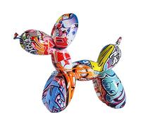 Tubayia Escultura de globo de resina, diseño de perro, figura de animales, figura coleccionable, decoración para salón o dormitorio (C)