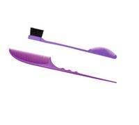 Tubayia Juego de peine para el pelo, peine triple para el cuello, juego de cepillos resistentes, peine para la cola de mujer (morado)