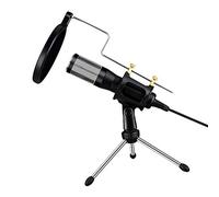 Tubayia Micrófono condensador profesional con filtro Pop y soporte para radio Home Studio Recording