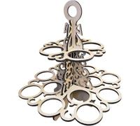 Tubayia Soporte de madera para huevos de Pascua de 2 pisos, expositor para huevos de Pascua y adornos, decoración para comedor, mostrador y escritorio
