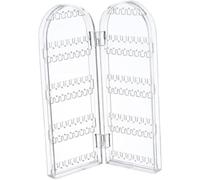 Tubayia Soporte plegable organizador de pendientes, colgador de joyas, estante de exhibición de escritorio, organizador de joyas para collares, encimeras, tiendas, espectáculos (2 pantallas)
