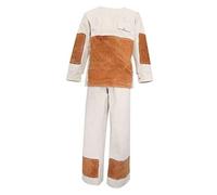 Tubayia Traje de trabajo soldado, chaqueta de piel de vacuno y pantalón, traje de protección para soldadura, corte, regar, girar