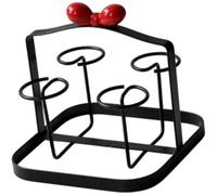 Tubayia Vaso para botellas, estante de secado de metal, soporte para drenaje, 4 ganchos, organizador de mesa con asa, soporte para exhibición, vasos, organizador de tazas