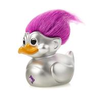 TUBBZ First Edition Silver Troll - Figura Coleccionable de Pato de Goma de Vinilo - Producto Oficial de Good Luck Trolls - TV Infantil, películas y Videojuegos