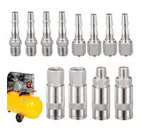 Tube Fittings - 12pc Iron Quick Connect Set | Pneumatic Air Hose Adapter
