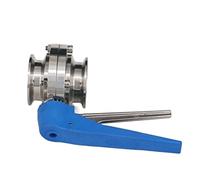 Tubería de 3 '' '76 mm OD " Tri abrazadera flujo válvula mariposa sanitaria Control retiro SUS 304 Acero inoxidable, Compatible universalmente