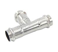 Tubería de agua de pared delgada de acero inoxidable 304, tipo abrazadera doble, de tres vías, de igual diámetro, directa, con conversión de engarce, junta recta, serie 1(Inside diameter 40MM)
