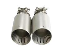 Tuberia De Escape 2 Piezas De Punta Escape Plateada Esmerilada Silenciador Universal Decoración Boquilla Modificada Para Golf Para GTI Silbato De Sonido Para Coche(ID63-OD89)