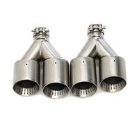 Tuberia De Escape 2 Piezas De Silenciador Acero Inoxidable Mate Doble Para Coche Punta Escape Universal Para GTI Para MK7 Para Golf7 Silbato De Sonido Para Coche(ID57MMOD89MM)