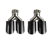 Tuberia De Escape 2 Piezas De Silenciador Escape Universal Para Coche La Misma Longitud Pulido En Forma Y Sarga Doble Brillante Silbato De Sonido Para Coche(66mm-101mm)