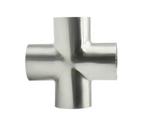 Tubería sanitaria de acero inoxidable SS304, diámetro exterior 19/25/38/51/102 mm, cruceta for soldadura a tope, derivación de 4 vías, for cerveza casera y licores.(PIPE OD 76MM_1 PCS)