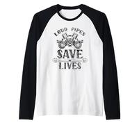 Tuberías Fuertes Salvar Vidas Escapes Coche Garaje Herramientas Mecánico Camiseta Manga Raglan