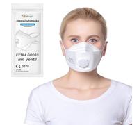 TubeRoo FFP2 - Máscara con válvula, forma de pez, 5 unidades, cabeza grande, envío desde Alemania, máscara antipolvo y antipolvo con válvula de exhalación