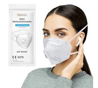 TubeRoo FFP3 Máscara con válvula 10 unidades máscaras, envío desde Alemania, cinta para la cabeza/oreja, respirador