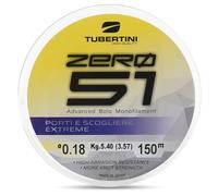 Tubertini Monofilamento de pesca Zero 51 puertos y escobilleras Extreme (Ø 0,18 mm - 5,40 kg, 150 m)