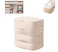 Tubescream Space Zip, Spacezip Ultra Slim Organizer With Built-In Compression, Ultra Saving Self Compression Organizer, Large Capacity Breathable and Moisture-Proof (Beige,L (three layers))