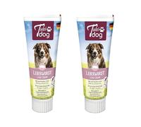 Tubi DOG Paté de hígado en Tubo para Perros | Paquete Doble | 2 x 75 g | Tubo práctico de Tacto Suave | Pasta de Snack Reducida en Grasa sin azúcar y sin conservantes