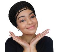 Tubi RD Dominican Wrap or Doobie Cap Nylon Made Negro, Talla Única Malla Crochet Wrap Doobie Cap Hat HairNet Knit Snood Mujeres Cubierta Adorno para Dormir, Negro -, Normal