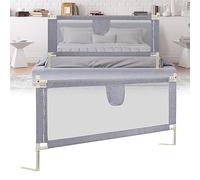 Tubiaz 180CM Barrera Seguridad Niños Cama, Altura Regulable 64-96cm, Barrera Cama niños con protección contra caídas, Barandilla Cama niño Plegable, Fácil de Montar, Gris
