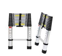 Tubiaz Escalera telescópica de 2,6 m, Antideslizante, Multiusos, Interruptor de Seguridad de Varios Niveles, de Aluminio, Carga máxima de 150 kg