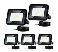 Tubiaz Focos LED Exterior 10W, IP66 Impermeable Foco Proyector LED Superbrillante 900LM 3000K Blanco Cálido, LED Luz Foco Floodlight para Casa, Garaje, Patio(5 Pack, Sin Enchufe)