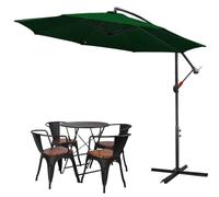 Tubiaz Sombrilla de 300/350 cm, con soporte, protección UV 40+, impermeable, para balcón, jardín, terraza, color beige, verde, Ø300 cm…