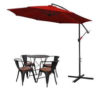 Tubiaz Sombrilla de 300/350 cm, con soporte, protección UV 40+, impermeable, para balcón, jardín, terraza, color beige, rojo, Ø300 cm…