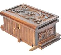 Tubibu Caja mágica secreta hecha a mano con llave oculta, 25 cm x 15 cm x 12 cm