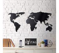 Tubibu Mapa Mundial Decorativo - Diseño 100% Metal 2D, Grande y Ancho (23.6 x 47.2"), Para Colgar en Sala, Dormitorio