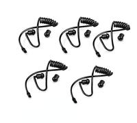 Tubo acú en Espiral de Repuesto para la Radio de Dos vías de Audio Kits de Auriculares Walkie Talkie Auricular Paquete de 5 Piezas con Puntas para los oídos-Negro
