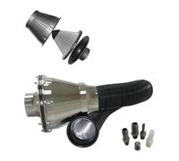 Tubo Admisión Aire Frío Filtro Universal Para Coche 76 Mm Y 3 Pulgadas Para SUV Alto Flujo Para Entradae Aire Frío Limpiador Tuberías Cabezal Tipo Hongo Fuelle(Plata)