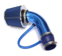 Tubo Admisión Aire Frío Tubo Ventilación Para Coche Nuevo Aluminio 76 Mm Universal Para Carreras Sistema Admisión Aire Frío Kit Inducción Turbo Con Entrada(Azul)